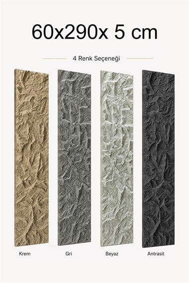 Doğaltaş Görünümlü 3D Poliüretan Kaya Paneli 60x290 cm