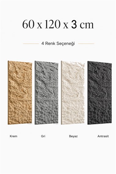 Doğaltaş Görünümlü 3D Poliüretan Kaya Paneli 60*120*3 cm