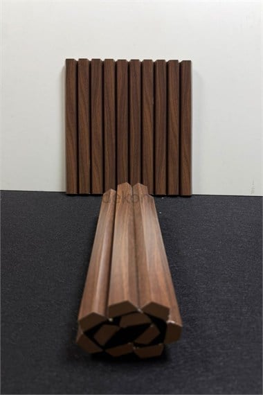 FeltWood Ceviz Esnek Akustik MDF Duvar Paneli 25 × 275 × 1,3 cm