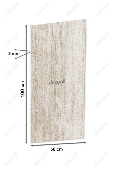 Fildişi Traverten Desenli Flex Stone İnce Esnek Doğal Taş Panel 50*100 cm