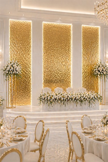 Gold Damla Efektli PVC Foam Board Duvar Paneli 122×244 cm