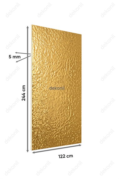 Gold Damla Efektli PVC Foam Board Duvar Paneli 122×244 cm