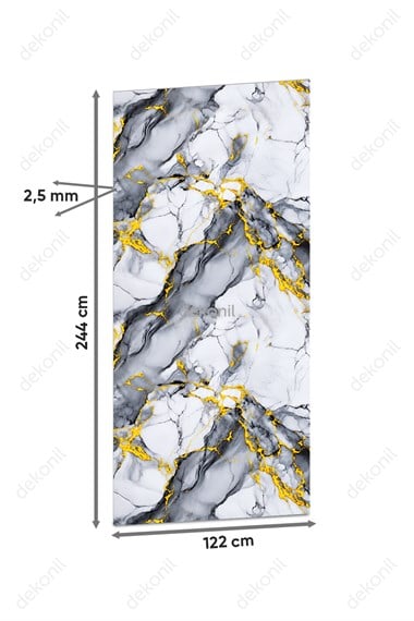 Gold Storm Mermer Desenli PVC Duvar Paneli 122x244 cm