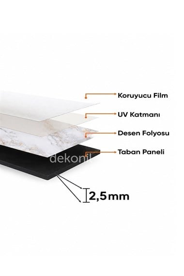 Bronz Beton Desenli PVC Duvar Paneli 122x244 cm