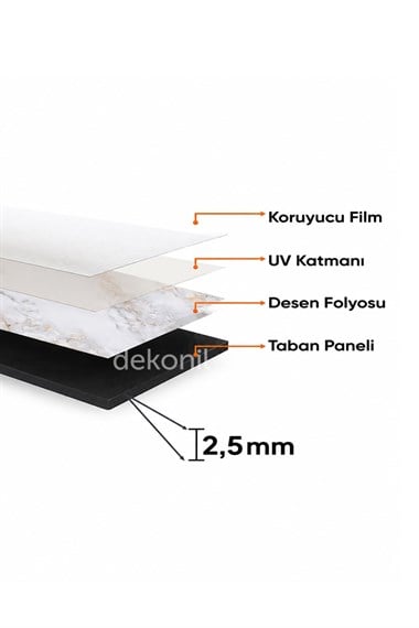 Torino Beton Desenli PVC Duvar Paneli 122x244 cm