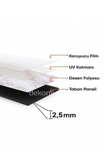 Iceberg Mermer Desenli PVC Duvar Paneli 122x244 cm