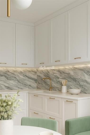 Grey White Mermer Desenli Pvc Duvar Paneli 122*244cm