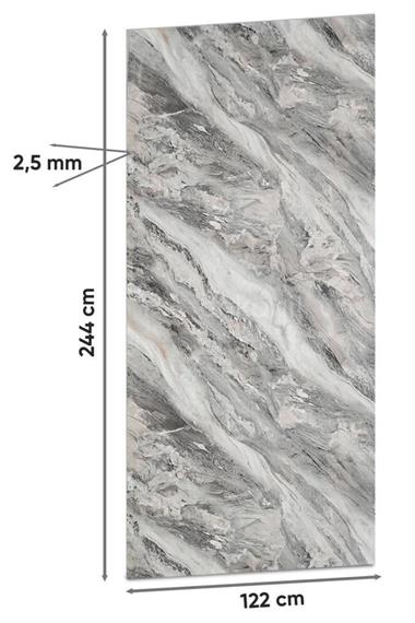 Grey White Mermer Desenli Pvc Duvar Paneli 122*244cm