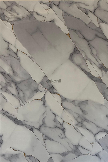 Gri Altın Mermer Desenli Pvc Duvar Paneli 122*244cm