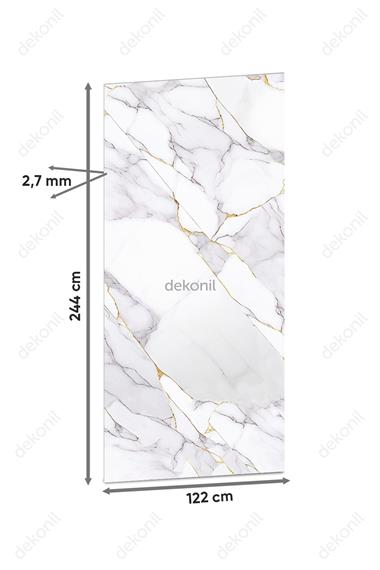 Gri Altın Mermer Desenli Pvc Duvar Paneli 122*244cm