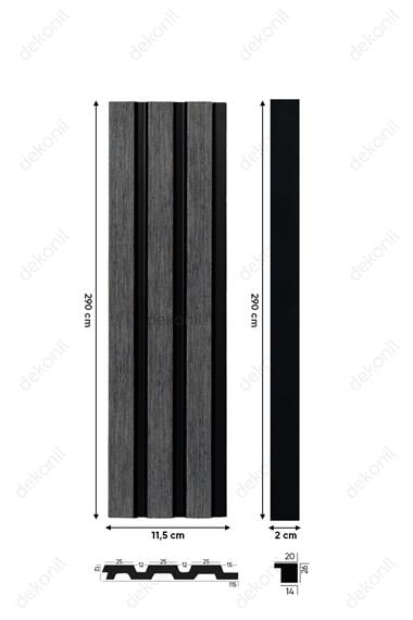 Gri Duvar ve Tavan Lambri 11,5cm