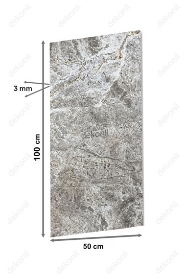 Gri Fosil Mermer Desenli Flex Stone İnce Esnek Doğal Taş Panel 50*100 cm