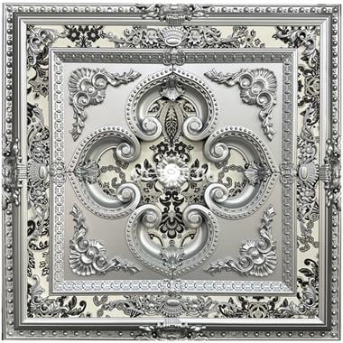 Gümüş Kare Saray Tavan 90*90 cm