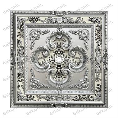 Gümüş Kare Saray Tavan 90*90 cm