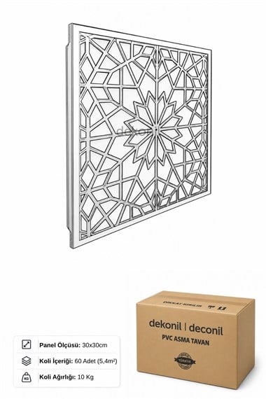 Güneş Clip-in (Klipin) PVC Asma Tavan Kaplama Paneli Siyah 30*30 cm