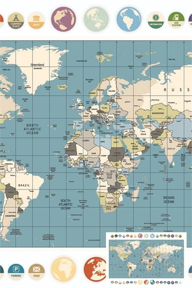 Map Patterned Textile Based Personalized Printing Wallpaper
