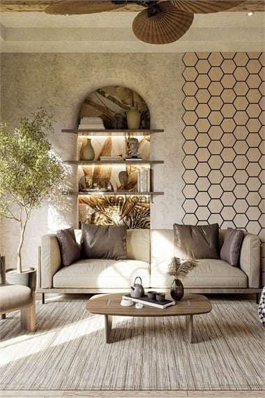 Hexagon Akustik Altıgen Anemon Duvar Paneli 89*57*1,6 cm