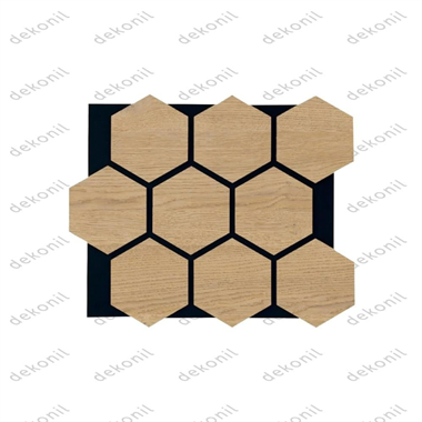 Hexagon Akustik Altıgen Karina Duvar Paneli