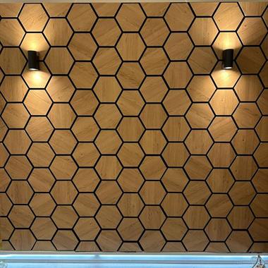 Akustik Altıgen Siyah Bal Peteği Duvar Paneli