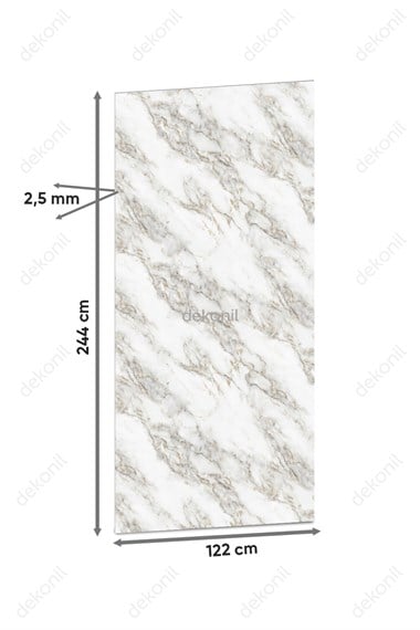 Iceberg Mermer Desenli PVC Duvar Paneli 122x244 cm