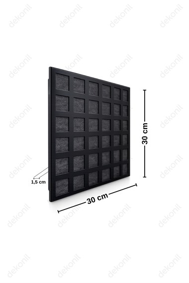 Kare Petek Siyah Clip-in (Klipin) PVC Asma Tavan Kaplama Paneli 30*30 cm