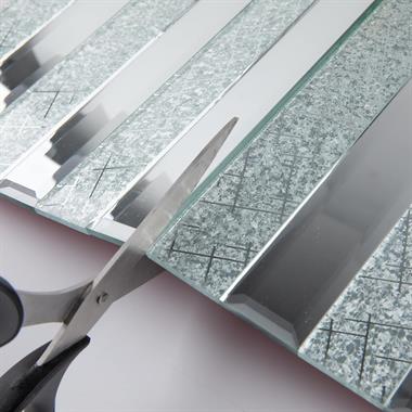 Kendinden Yapışkanlı Karo Ayna Çizgili Silver Gümüş 30*30 cm (2 m² )