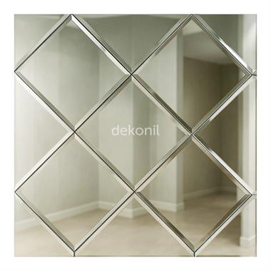 Kendinden Yapışkanlı Karo Ayna İnce Baklava Silver 30*30 cm (2 m² )