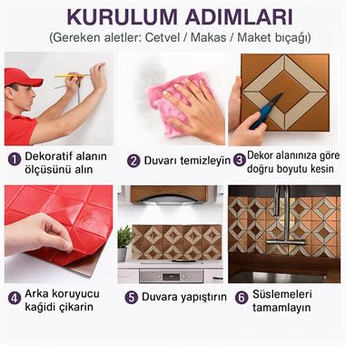 Kendinden Yapışkanlı Karo Ayna İnce Baklava Gümüş 30*30 cm
