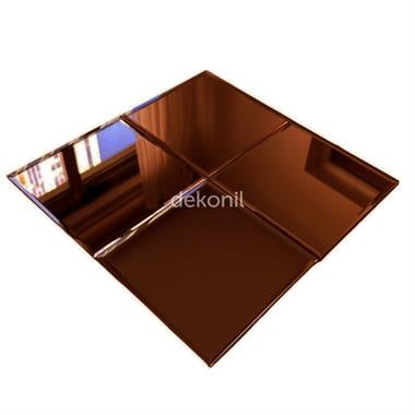 Kendinden Yapışkanlı Mozaik Karo Ayna Kare Bronz 30*30 cm