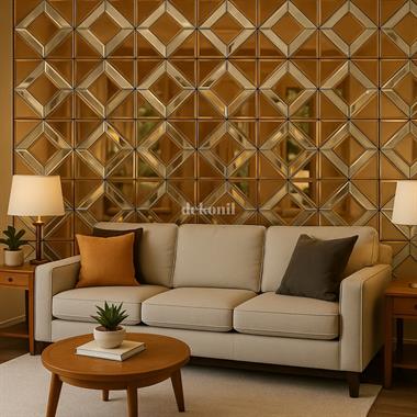 Kendinden Yapışkanlı Karo Ayna Mixture Bronz - Silver  30*30 cm (2 m² )