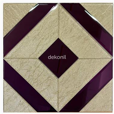 Kendinden Yapışkanlı Karo Ayna Mixture Bej Mor 30*30 cm (2 m² )