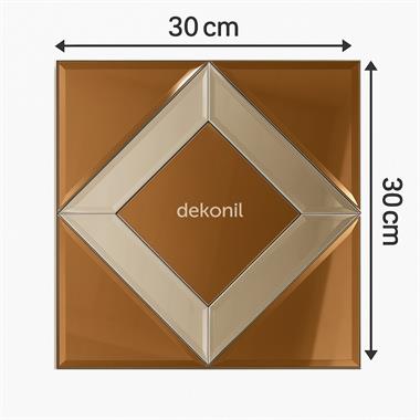 Kendinden Yapışkanlı Karo Ayna Mixture Bronz - Silver  30*30 cm (2 m² )