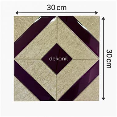 Kendinden Yapışkanlı Karo Ayna Mixture Bej Mor 30*30 cm (2 m² )