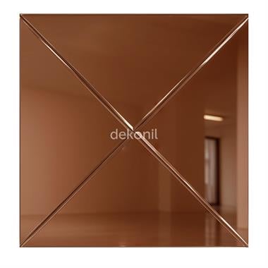 Kendinden Yapışkanlı Mozaik Karo Ayna Yarım Baklava Bronz  30*30 cm