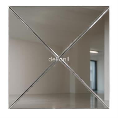 Kendinden Yapışkanlı Karo Ayna Yarım Baklava Silver 30*30 cm (2 m² )