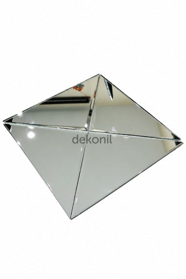 Kendinden Yapışkanlı Mozaik Karo Ayna Yarım Baklava Silver 30*30 cm