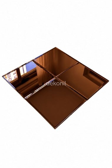 Kendinden Yapışkanlı Mozaik Karo Ayna Kare Bronz 30*30 cm