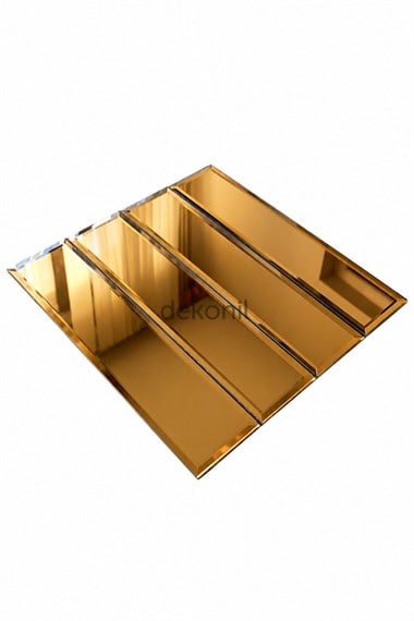Kendinden Yapışkanlı Mozaik Karo Ayna Çubuk Bronz 30*30 cm