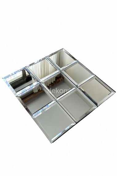 Kendinden Yapışkanlı Mozaik Karo Ayna İnce Kare Silver 30*30 cm