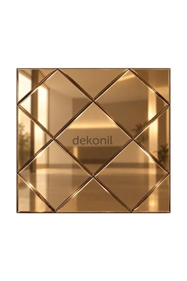 Kendinden Yapışkanlı Mozaik Karo Ayna Baklava Bronz 30*30 cm