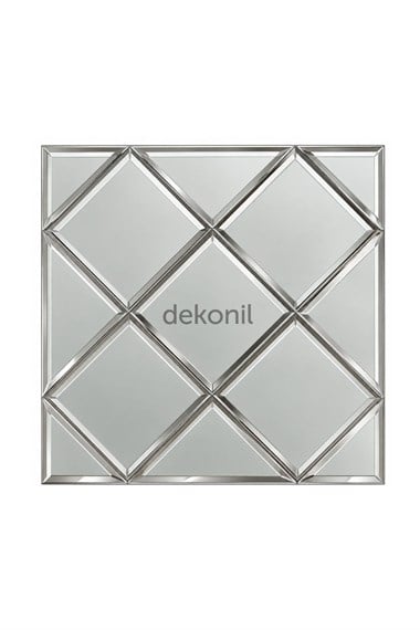 Kendinden Yapışkanlı Mozaik Karo Ayna İnce Baklava Gümüş 30*30 cm