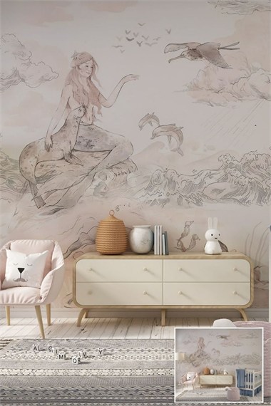 Textile Based Personalized Printing Wallpaper for Girls Room