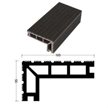 Kompozit Deck Zemin Kaplaması Köşe Profili Kahve