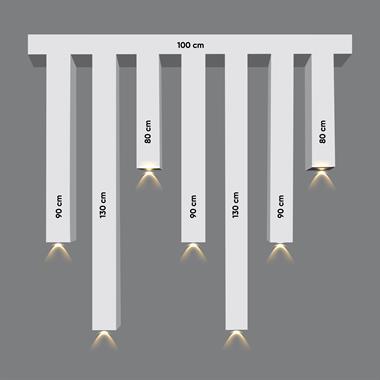 Ledli Duvar Paneli Seperatör Paketi Antrasit 5*5cm