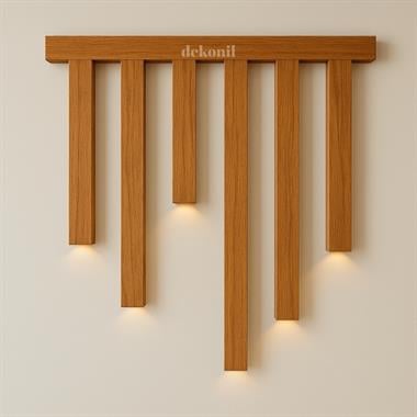 Ledli Duvar Seperatör Paketi Teak Ahşap 5*5cm