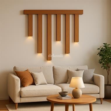 Ledli Duvar Seperatör Paketi Teak Ahşap 5*5cm