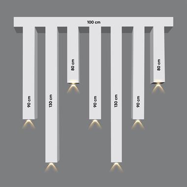 Ledli Duvar Seperatör Paketi Teak Ahşap 5*5cm