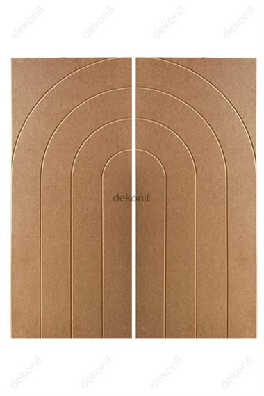 Lena Dekoratif Çift Taraflı MDF Oval Duvar Paneli 40*90cm