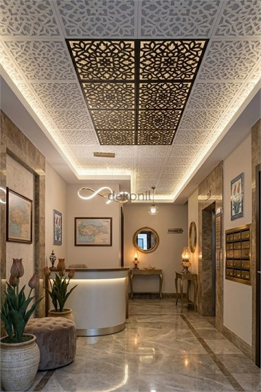 Lotus Clip-in (Klipin) PVC Asma Tavan Kaplama Paneli Siyah 30*30 cm