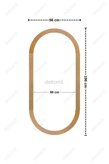 Lumi Pinterest Mdf Oval Duvar Çıtası 96*196cm